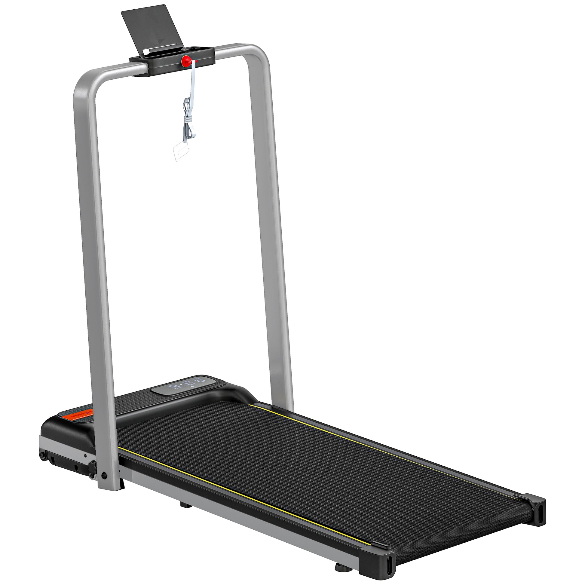 Photo of SPORTNOW Folding Walking Treadmill, Under Desk Walking Pad with Incline, Silver Tone in Tone colour on a white background