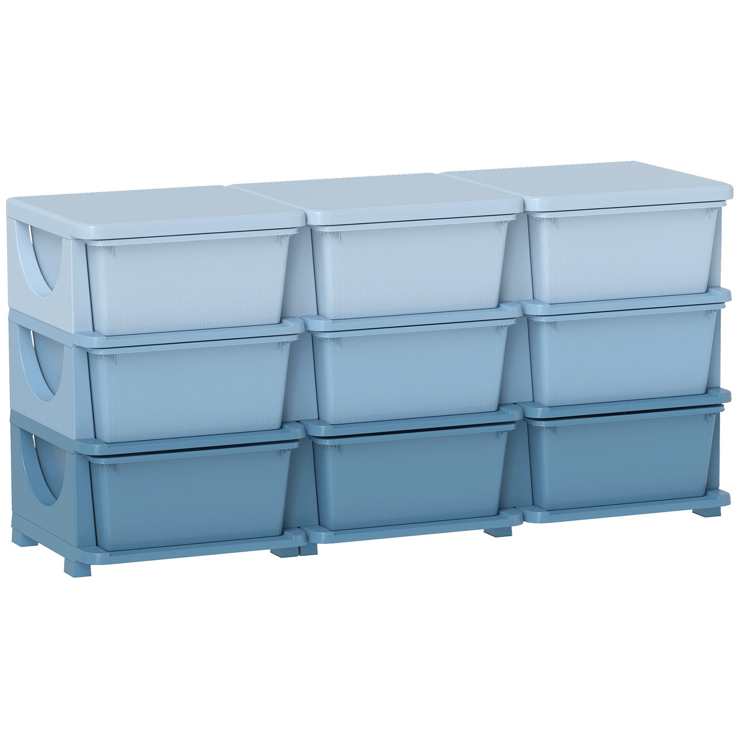 Photo of HOMCOM Kids Storage Unit, with Nine Drawers - Blue in Blue colour on a white background