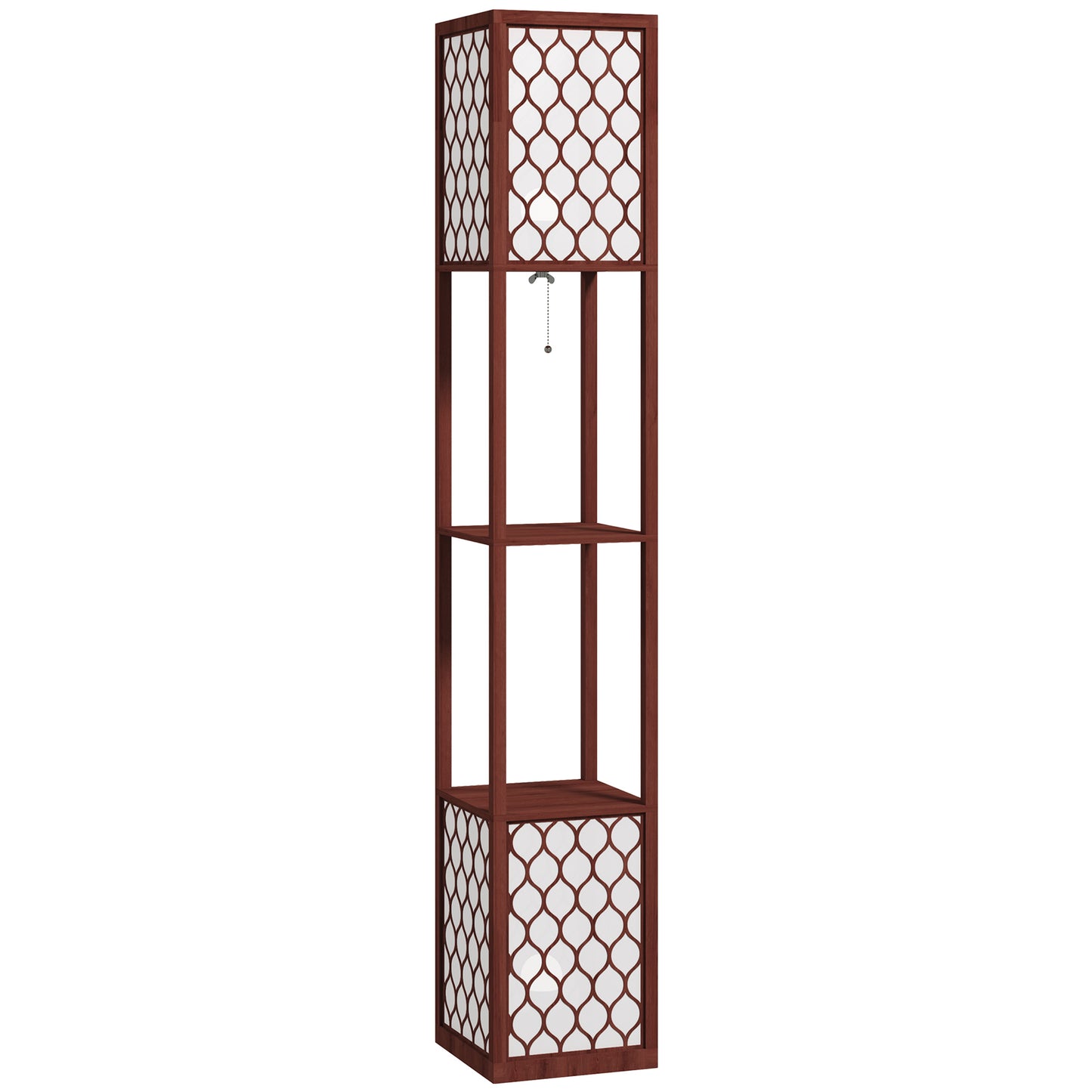 Photo of HOMCOM Duo Light Floor Shelves - Brown in Brown colour on a white background