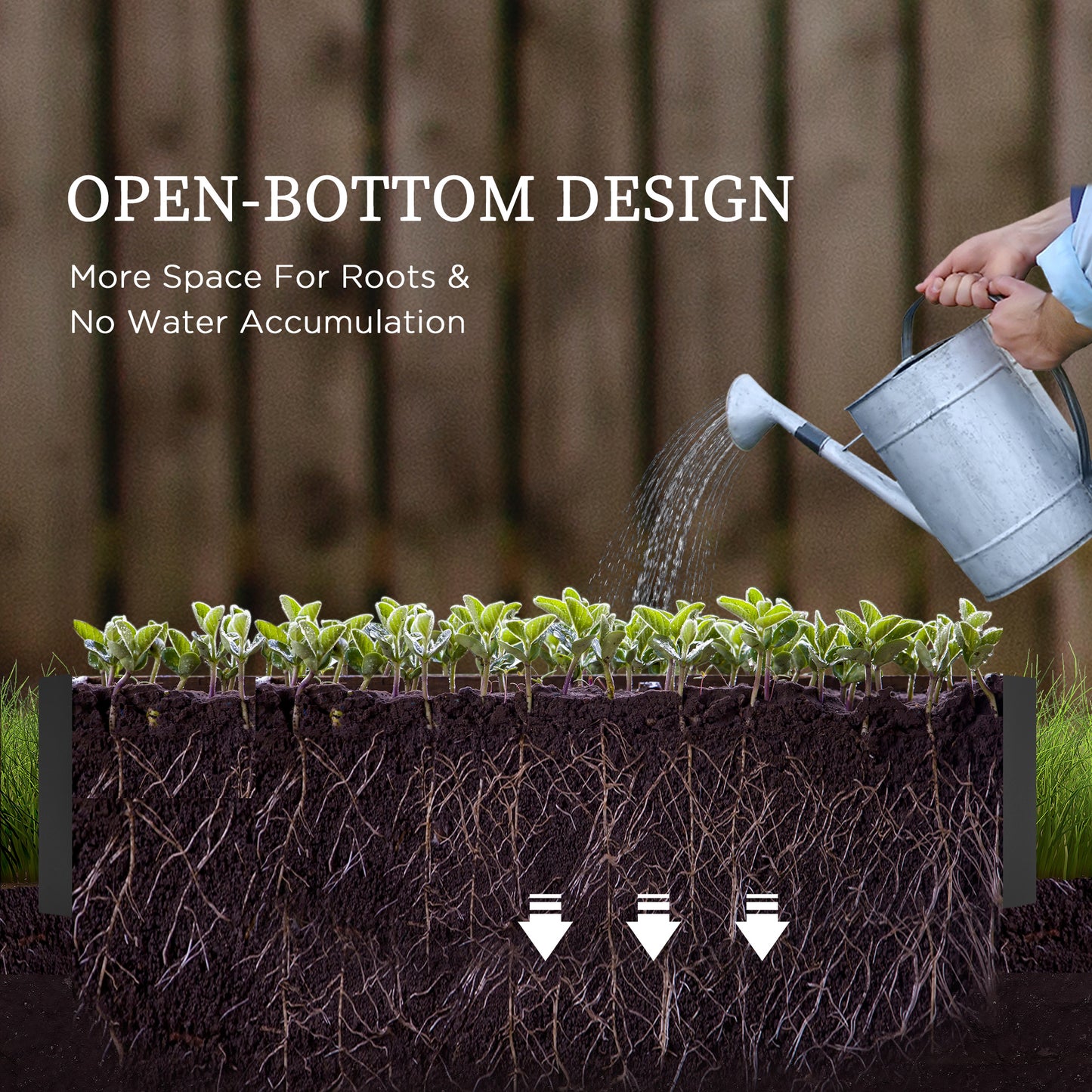 Outsunny Galvanised Raised Garden Bed, Outdoor Planter Box with Greenhouse and Cover for Vegetables, Flowers, Dark Grey