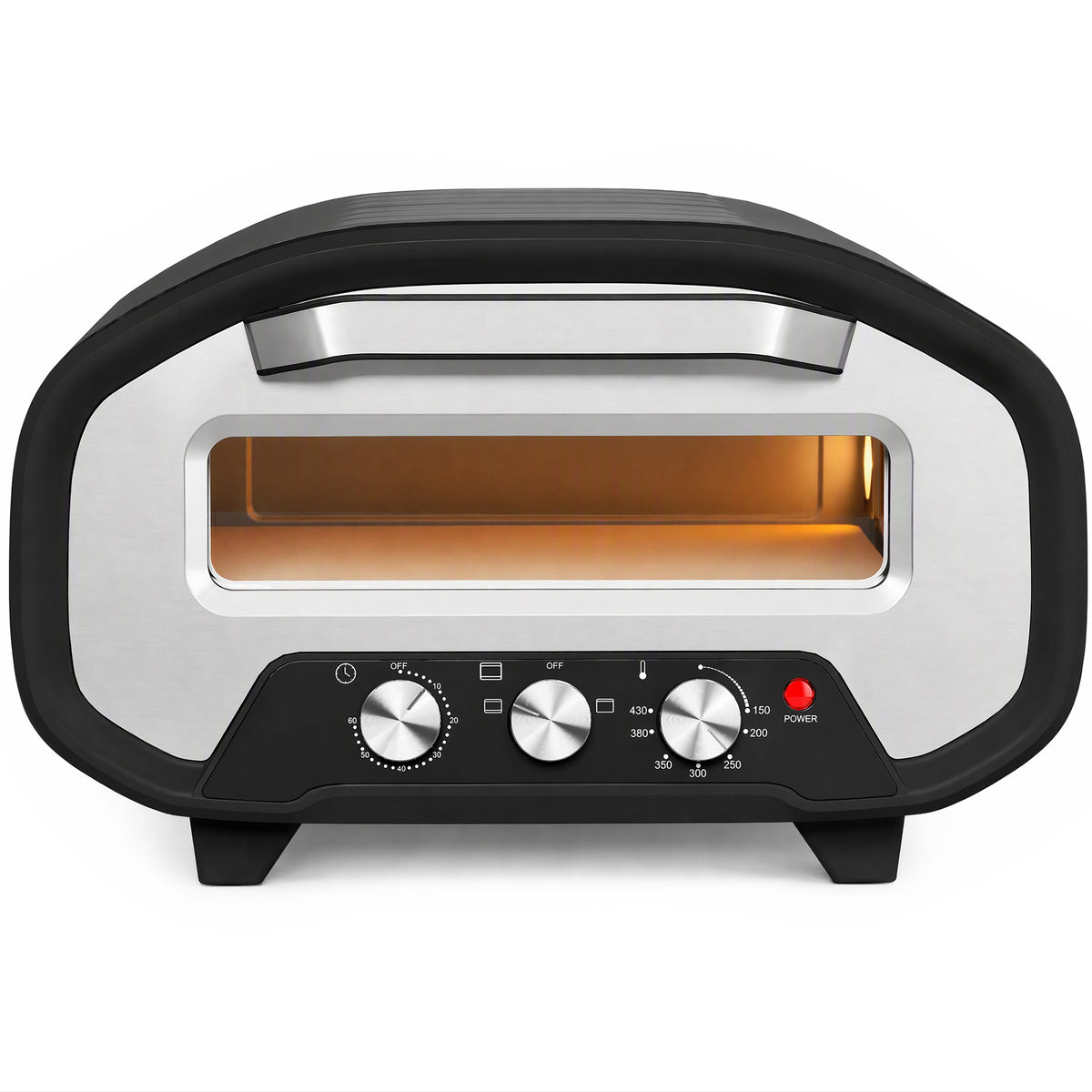 Photo of HOMCOM Electric Pizza Oven, Pizza Maker with 3 Knob Control and Ceramic Stone, Viewing Window, 2200W in 2200W colour on a white background