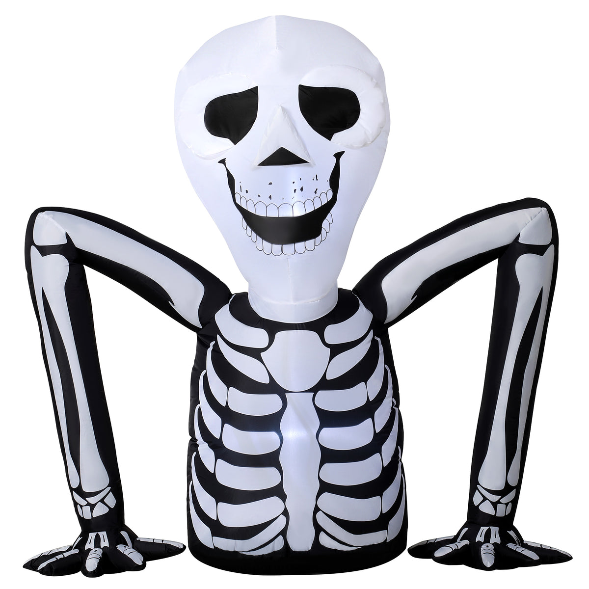 Photo of Outsunny Inflatable Ground Crawling Skeleton, Scary Halloween Decoration with Built-in LED Lights for Indoor Outdoor Decor in Decor colour on a white background