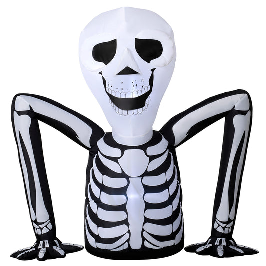 Photo of Outsunny Inflatable Ground Crawling Skeleton, Scary Halloween Decoration with Built-in LED Lights for Indoor Outdoor Decor in Decor colour on a white background
