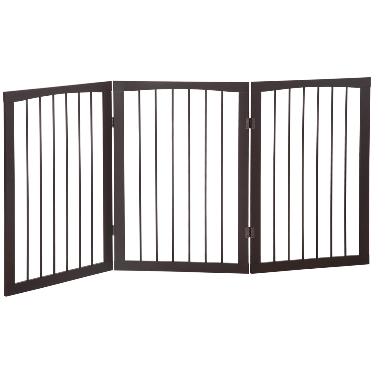 PawHut 3 Panel Stair Gate Foldable Dog Door Gate Indoor Free Standing ...