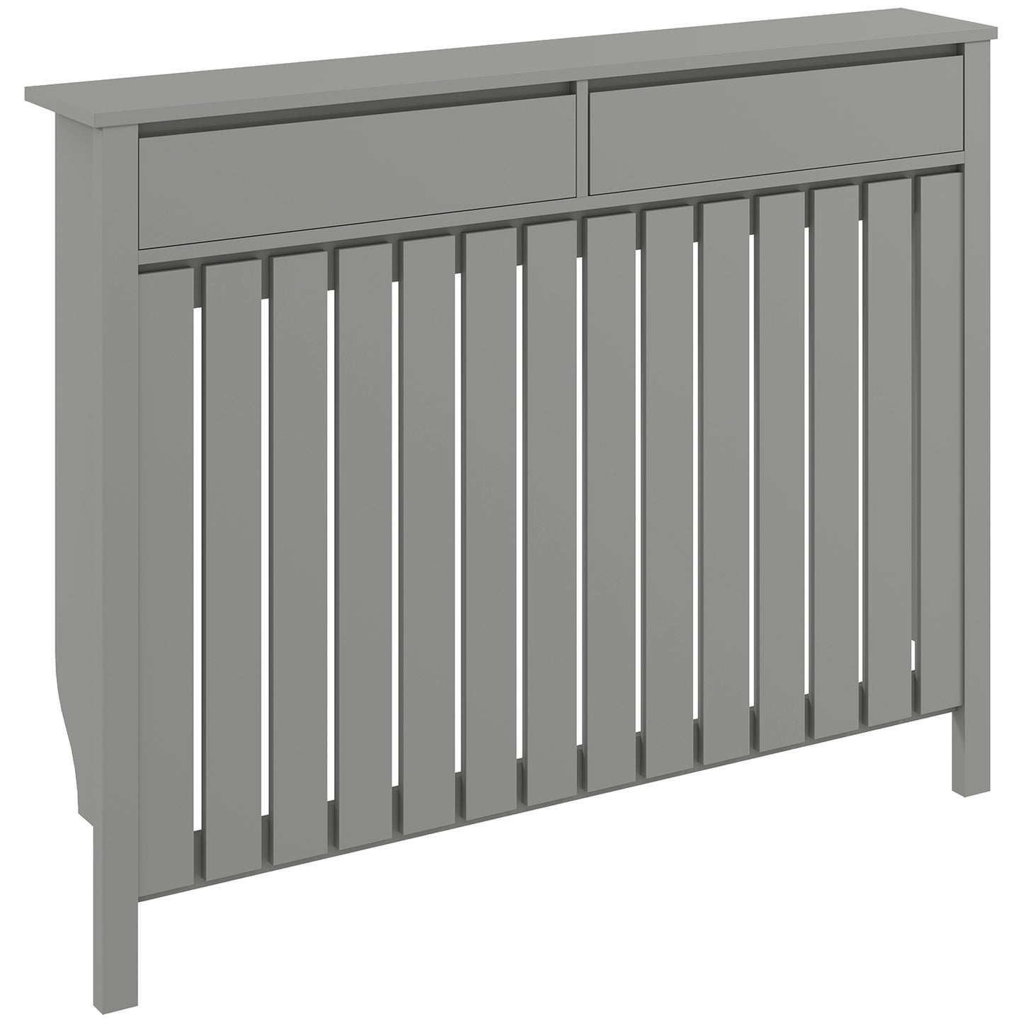 Photo of HOMCOM 93 x 119cm Modern Radiator Cover - Grey in Grey colour on a white background