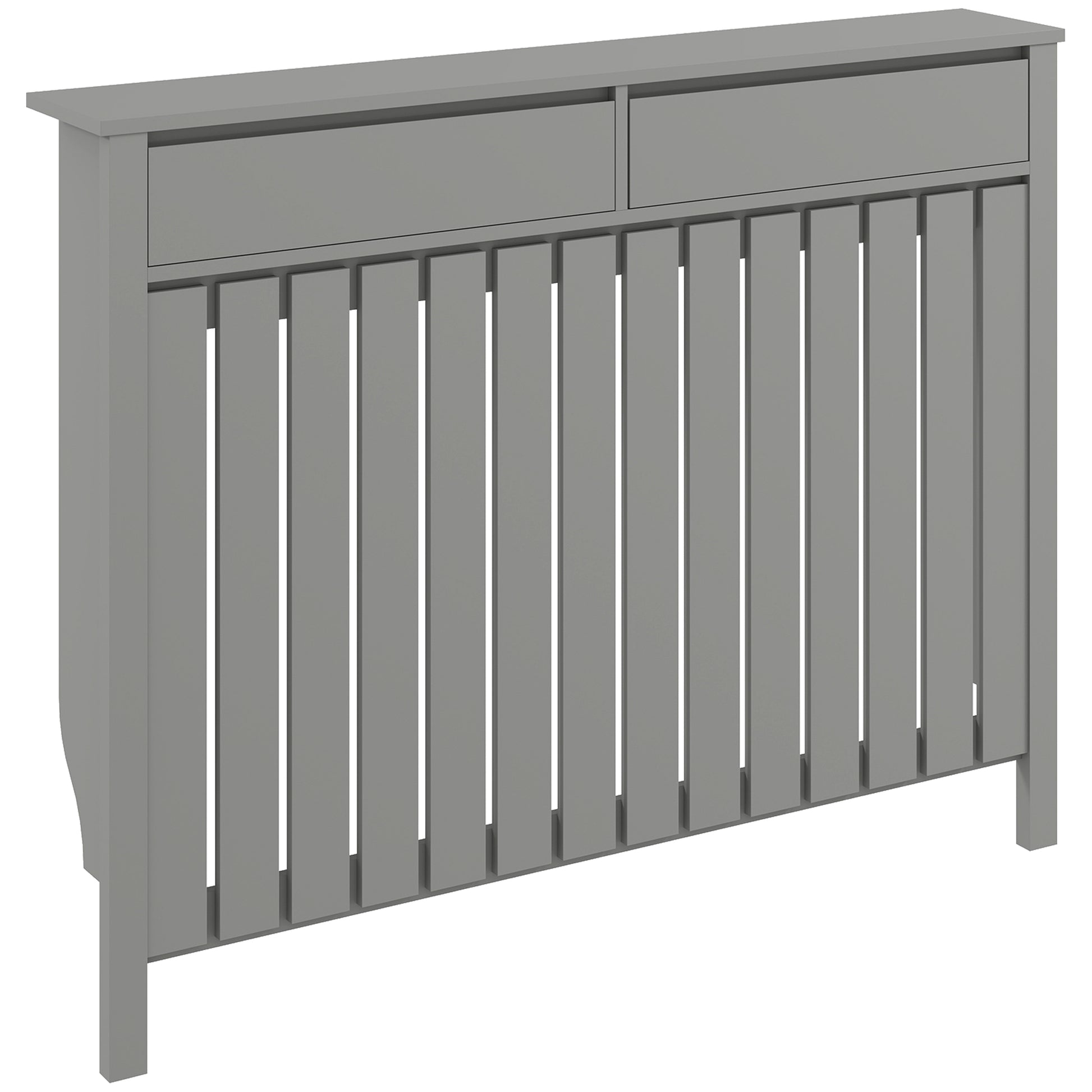 Photo of HOMCOM 93 x 119cm Modern Radiator Cover - Grey in Grey colour on a white background