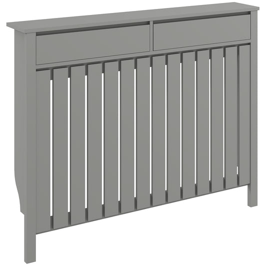 Photo of HOMCOM 93 x 119cm Modern Radiator Cover - Grey in Grey colour on a white background