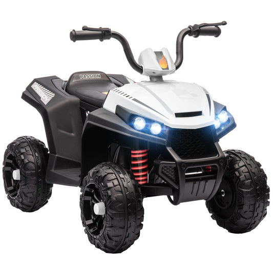 Photo of AIYAPLAY 12V Kids Electric Quad Bike w/ Spring Suspension System, Forward, Backward, LED Light, Music, MP3, White in White colour on a white background