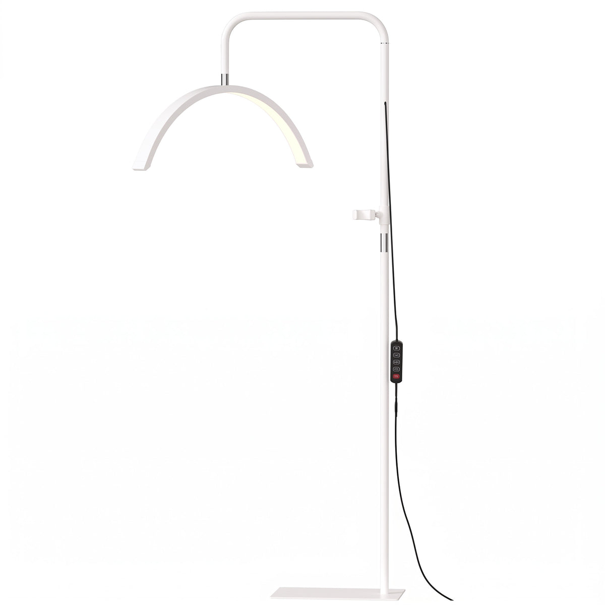 Photo of HOMCOM Half Moon Lash Light, 350° Rotatable Head, 7 Colours, Dimmable Beauty Floor Lamp, White in White colour on a white background