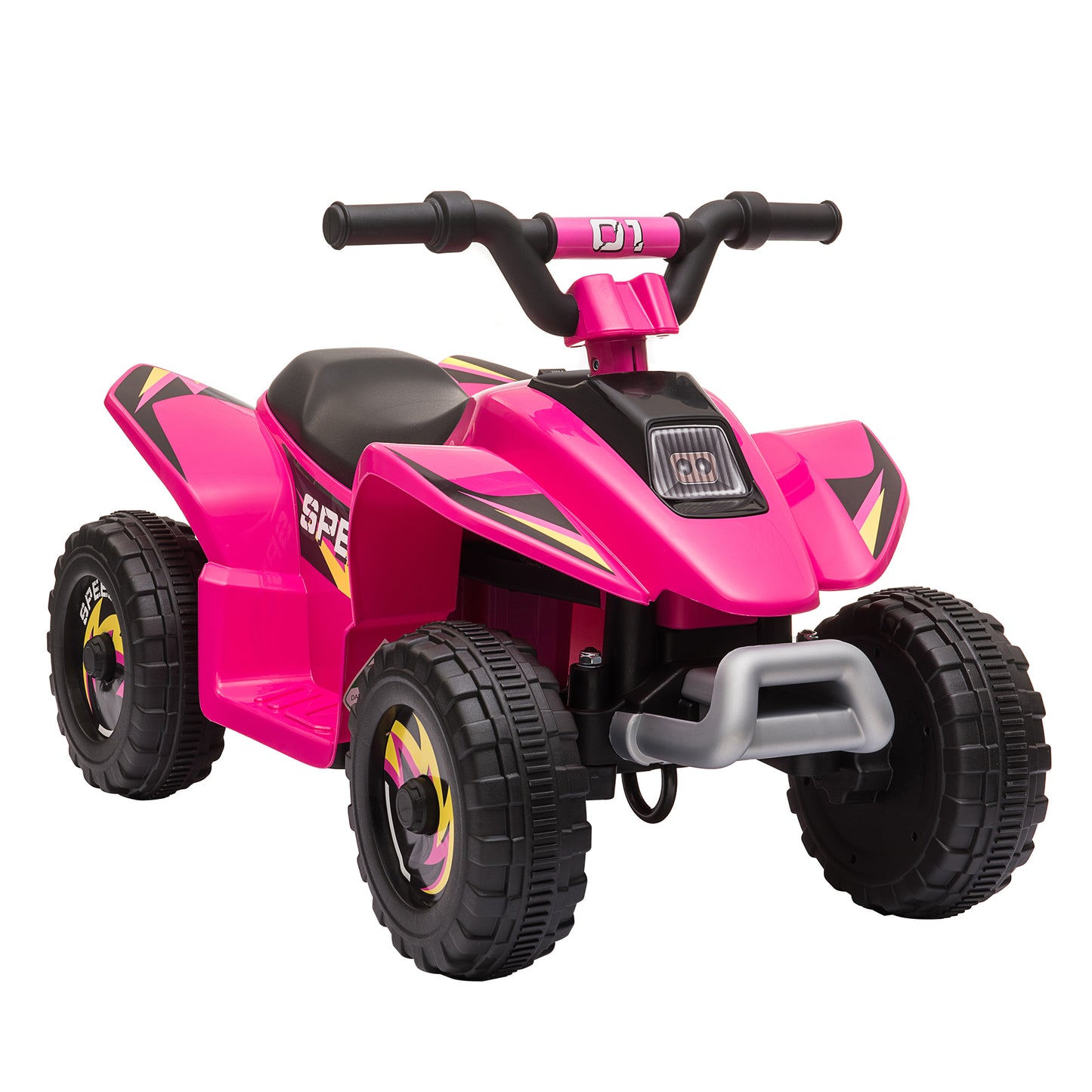 Photo of HOMCOM 6V Kids Electric Ride on Car ATV Toy Quad Bike Four Big Wheels w/ Forward Reverse Functions Toddlers for 18-36 Months Old Pink in Pink colour on a white background