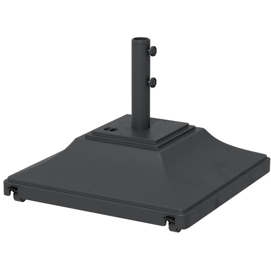 Photo of Outsunny 60kg Water/Sand Fillable Parasol Base, with Wheels - Black in Black colour on a white background