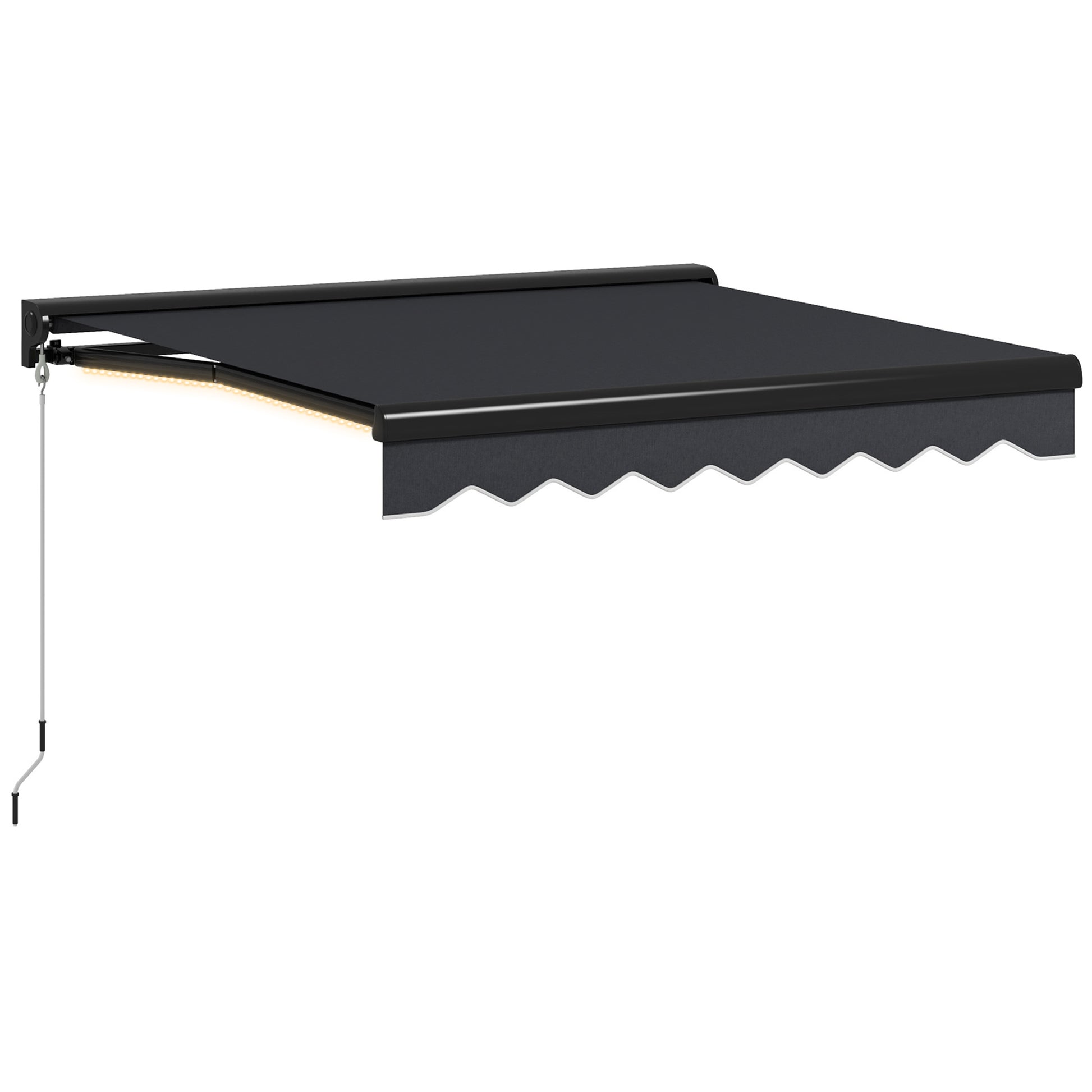 Photo of Outsunny 3 x 2.5m Electric Awning with LED Light, Aluminium Frame Retractable Awning Sun Canopies for Patio Door Window in Window colour on a white background