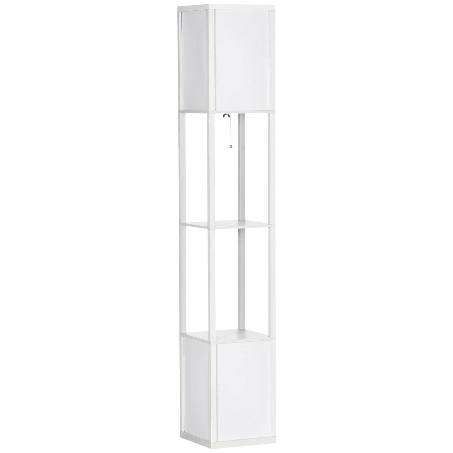 Photo of HOMCOM 156cm Floor Lamp Shelving Unit - White in White colour on a white background