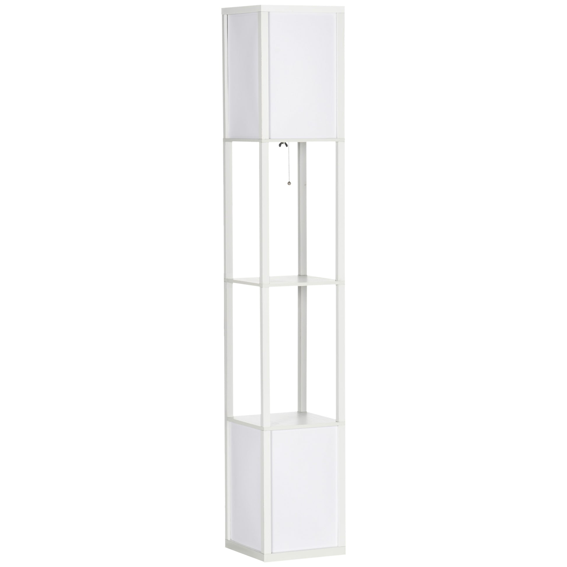 Photo of HOMCOM 156cm Floor Lamp Shelving Unit - White in White colour on a white background