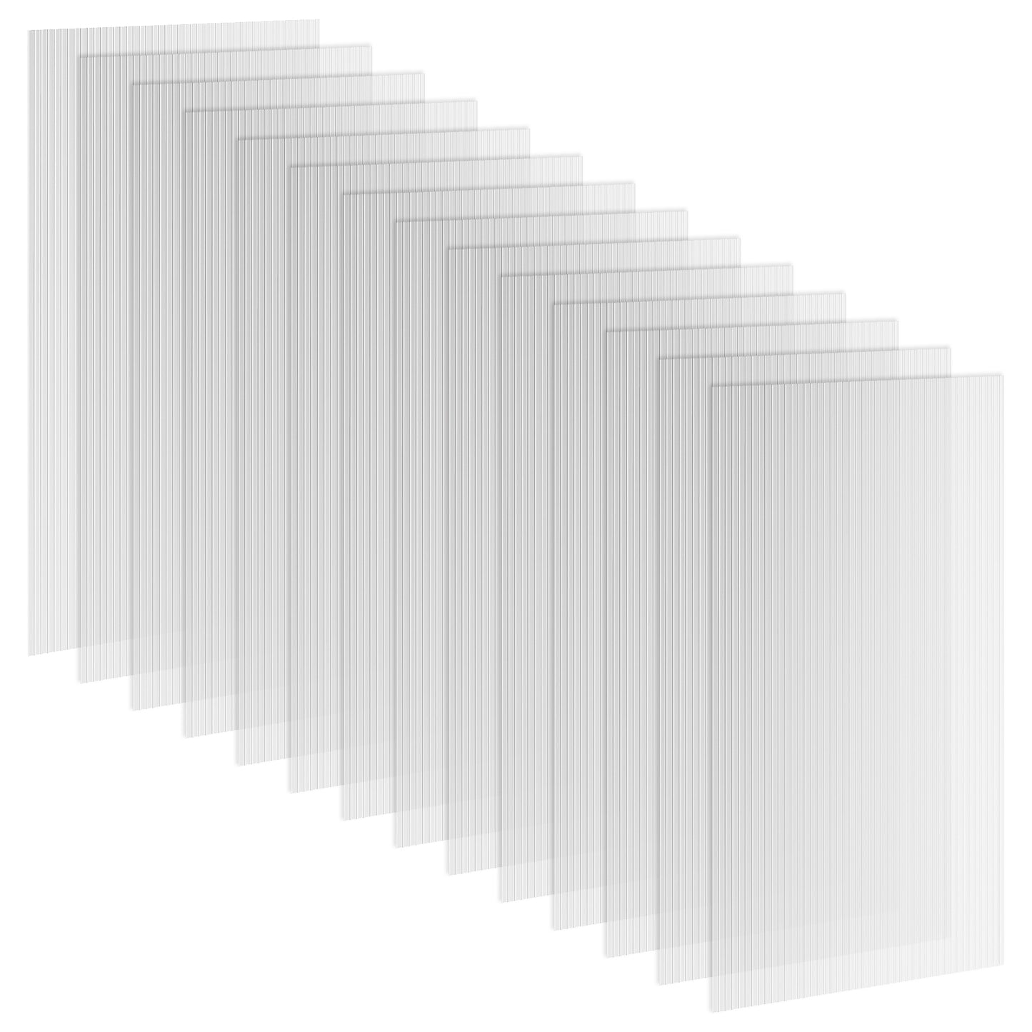 Photo of Outsunny 14 Pieces Polycarbonate Sheets, 121 x 61 x 0.4cm Twin-Wall Plastic Roofing Sheets, 10m² Replacement Greenhouse Panels, Waterproof and UV Protection, Clear in Clear colour on a white background