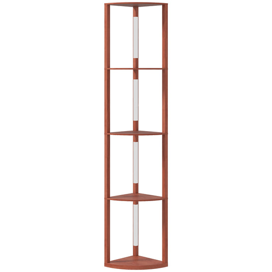 Photo of HOMCOM Corner Floor Lamp for Living Room Bedroom with Warm White LED Light, Modern Tall Standing Lamp, Brown in Brown colour on a white background