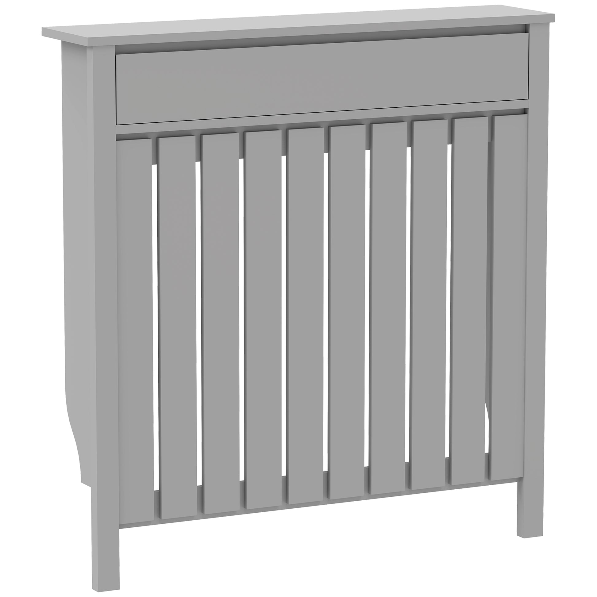 Photo of HOMCOM 93 x 88.5cm Rustic-Look Radiator Cover - Grey in Grey colour on a white background
