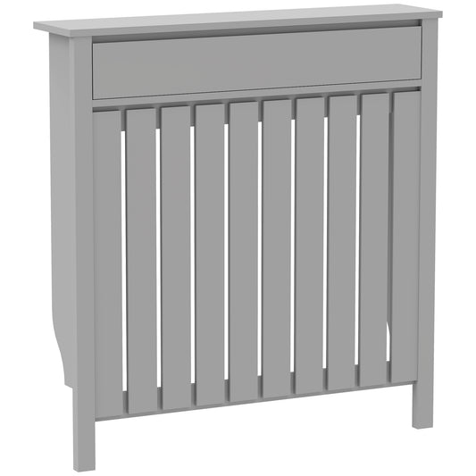 Photo of HOMCOM 93 x 88.5cm Rustic-Look Radiator Cover - Grey in Grey colour on a white background