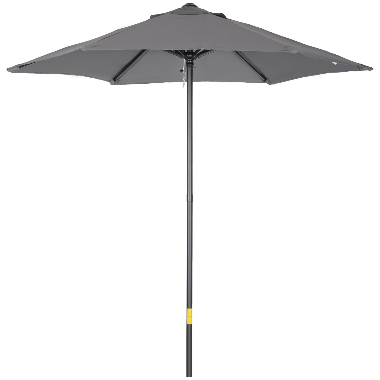 Photo of Outsunny 2m Garden Parasol Umbrella, Outdoor Sun Shade with 6 Sturdy Ribs for Balcony, Bench, Garden, Dark Grey in Grey colour on a white background