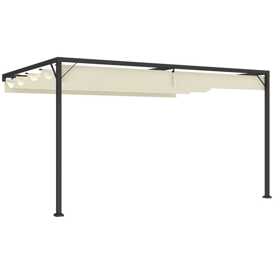 Photo of Outsunny 4 x 3 m Pergola, with Sliding Canopy - Cream in Cream colour on a white background