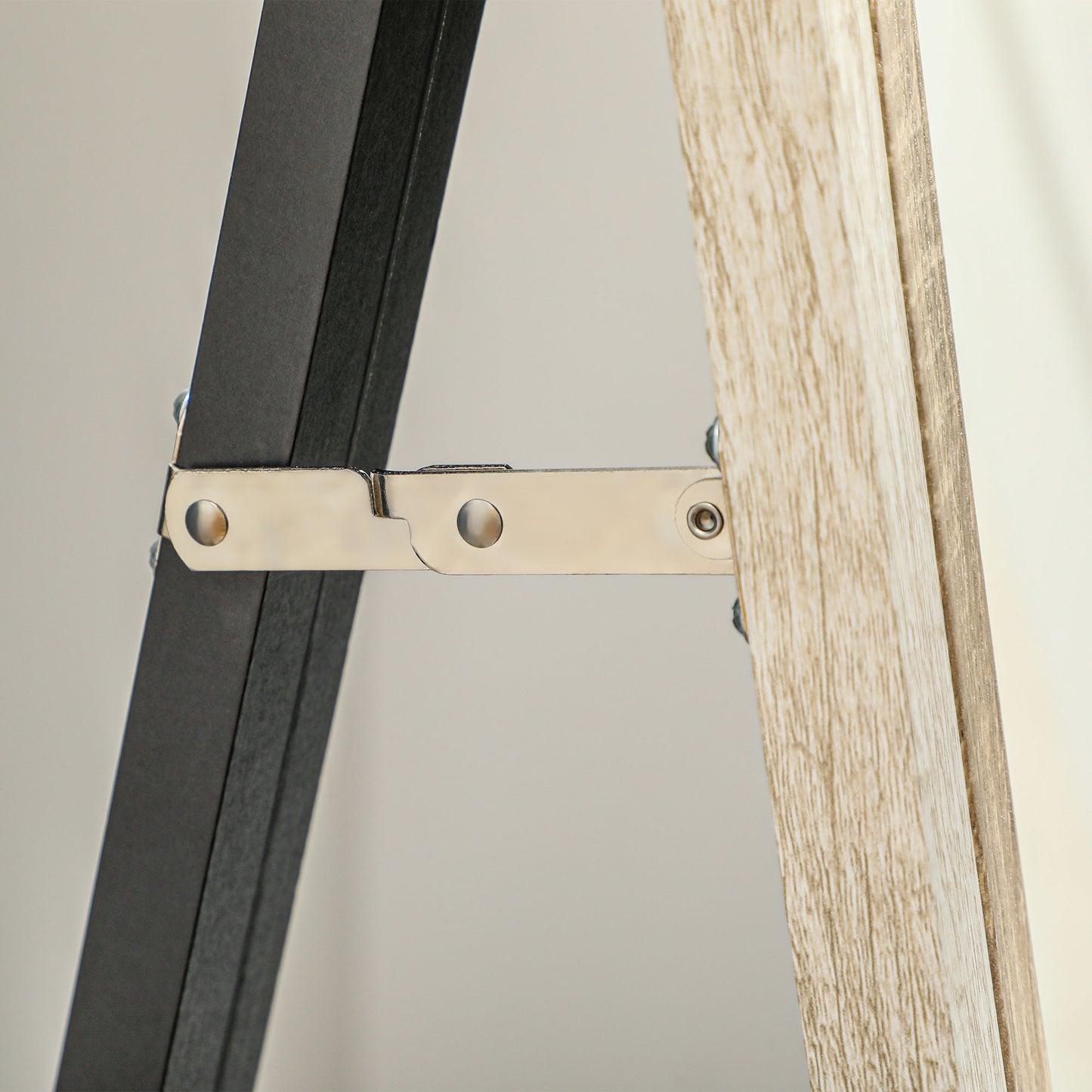 HOMCOM 162.6 cm Two-Tone Full Length Mirror - White/Oak-Tone