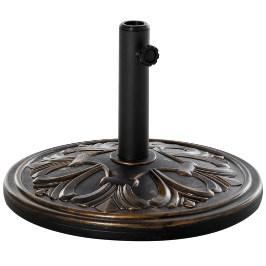 Photo of Outsunny 13kg Round Umbrella Base Outdoor Parasol Base Weight Stand Holder for Outdoor Garden Bronze Tone in Tone colour on a white background
