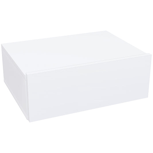 Photo of HOMCOM Floating Bedside Table, Wall-Mounted Nightstand with Storage Drawer, Small Side End Table for Bedroom, White in White colour on a white background