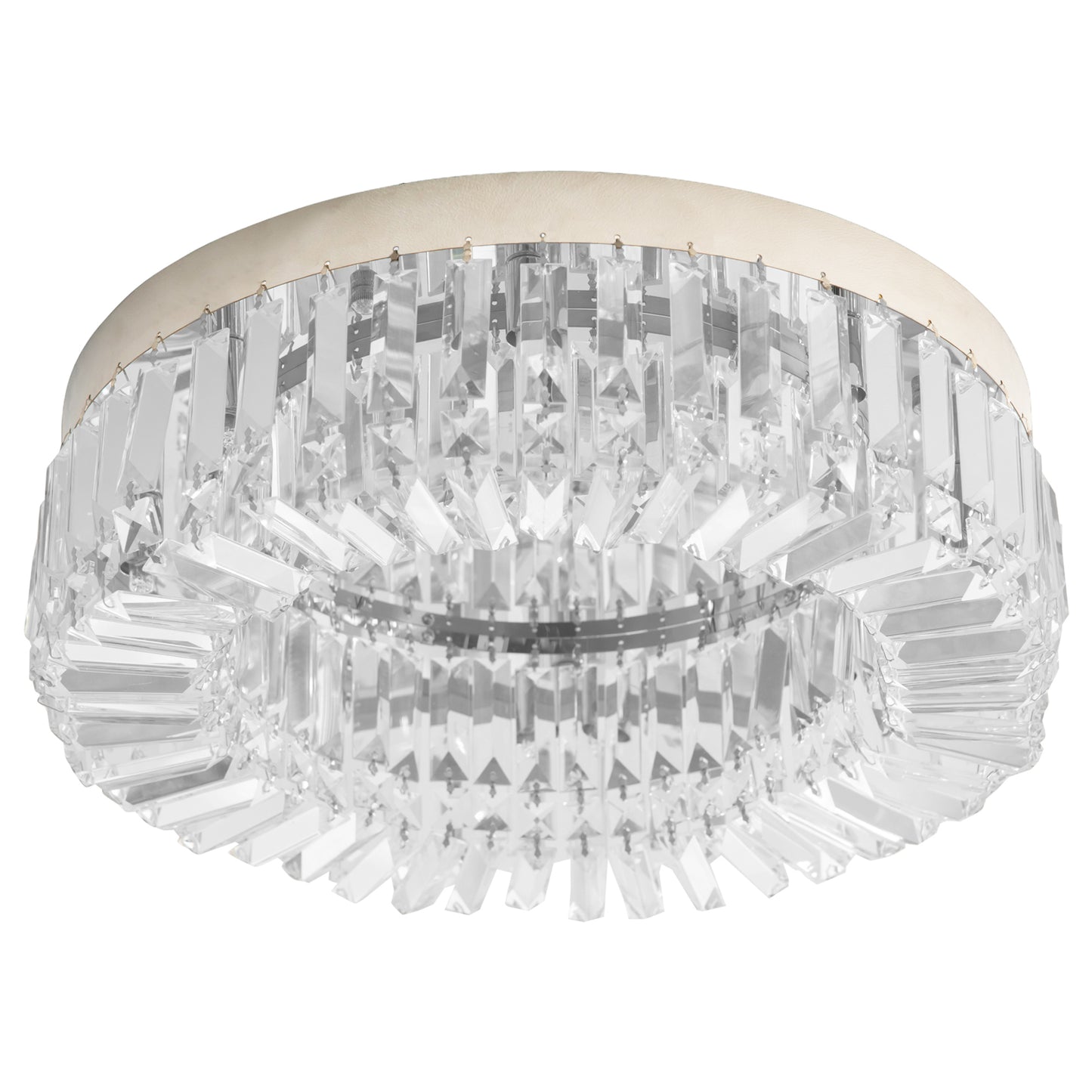 Photo of HOMCOM Crystal Chandeliers with Crystal Pendants, 8-Light Ceiling Light for Living Room, Bedroom Dining Room, Silver Tone in Tone colour on a white background