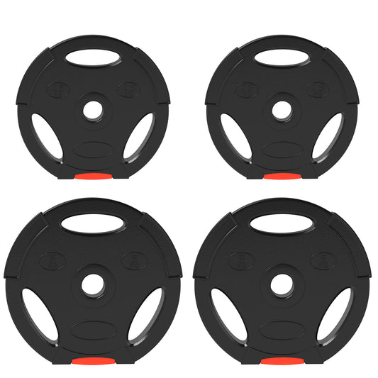 Photo of SPORTNOW Weight Plates Set, with Two 5kg and Two 2.5kg weights, Black in Black colour on a white background