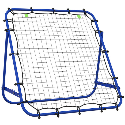 Photo of HOMCOM Adjustable Rebounder Net Kickback Target Goal for Teens Adults Training, Blue in Blue colour on a white background