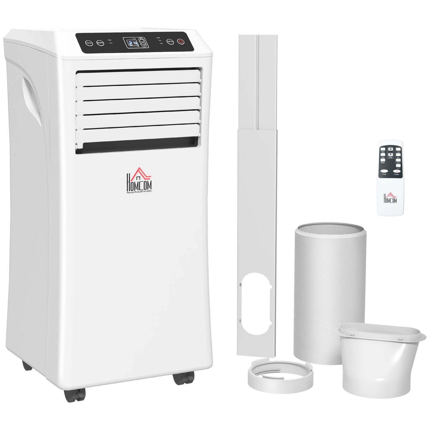 Photo of HOMCOM 10000 BTU Air Conditioning Unit, 3-in-1 Portable Air Conditioner, Dehumidifier, Cooling Fan with Remote Control, Digital Display, 2 Speeds, 24H Timer, Window Venting Kit, 30m² in 30m² colour on a white background
