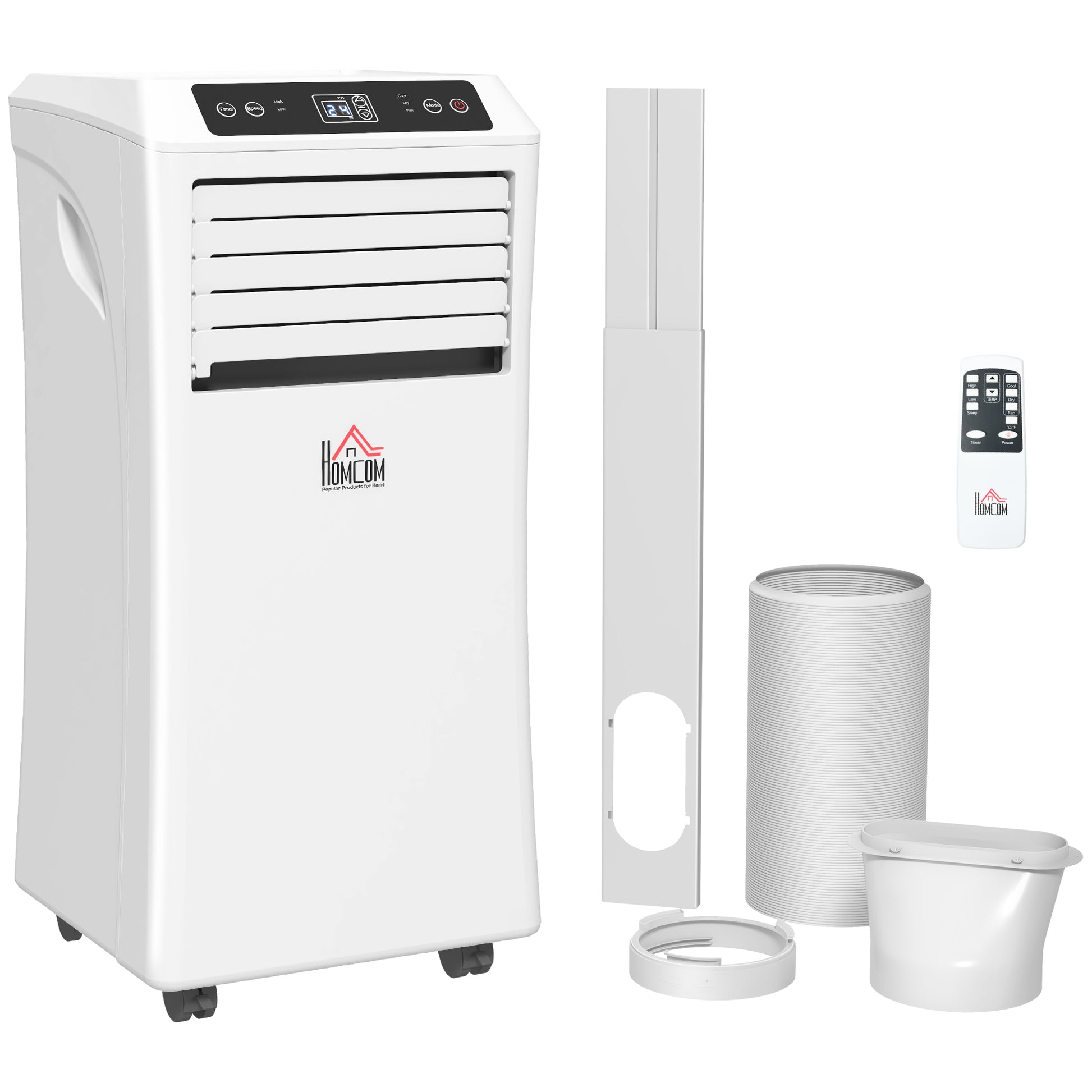 Photo of HOMCOM 10000 BTU Air Conditioning Unit, 3-in-1 Portable Air Conditioner, Dehumidifier, Cooling Fan with Remote Control, Digital Display, 2 Speeds, 24H Timer, Window Venting Kit, 30m² in 30m² colour on a white background