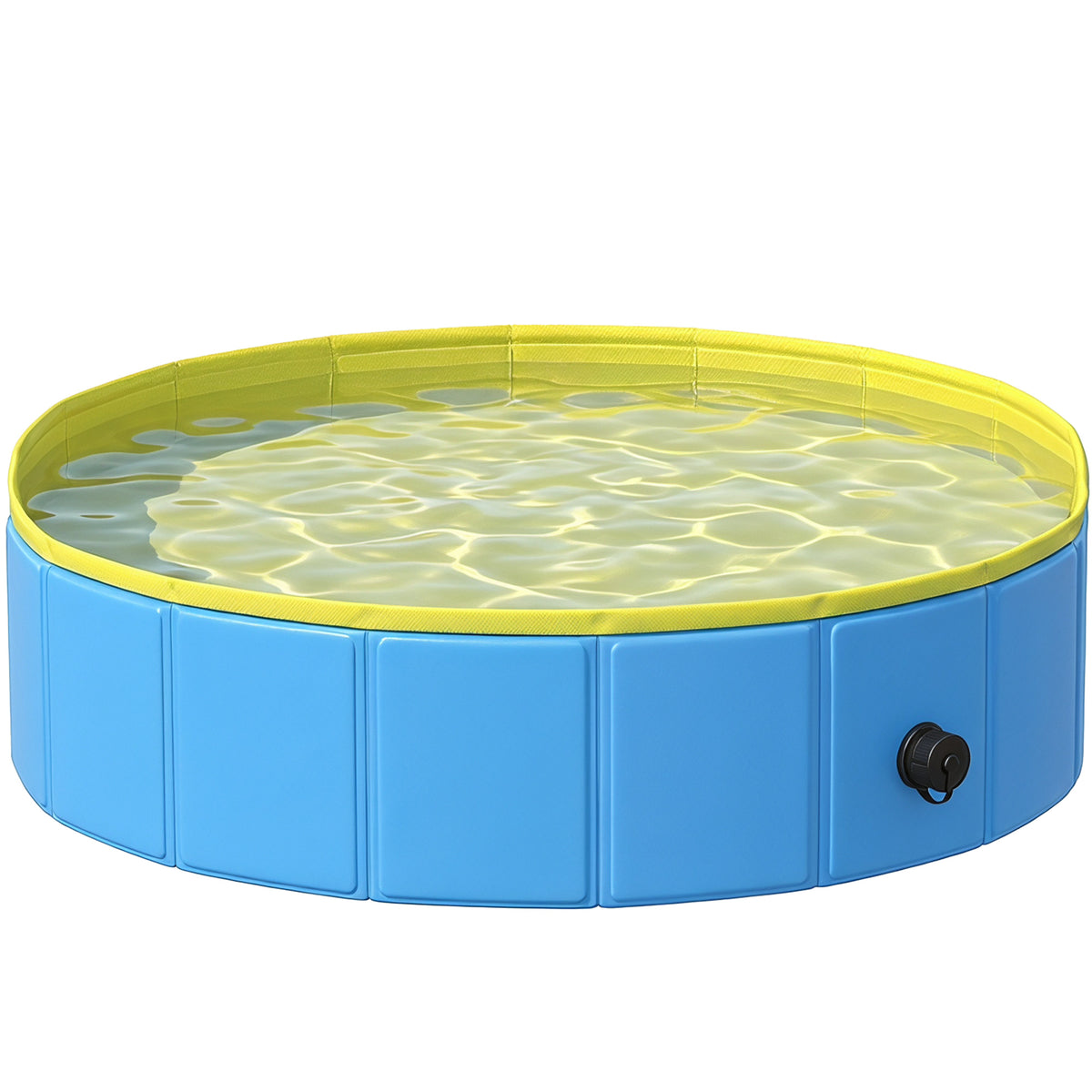 Photo of PawHut Foldable Dog Pool for Puppies and Ducks Dog Paddling Pool Bath Tub, Blue, 100 x 30 cm in cm colour on a white background