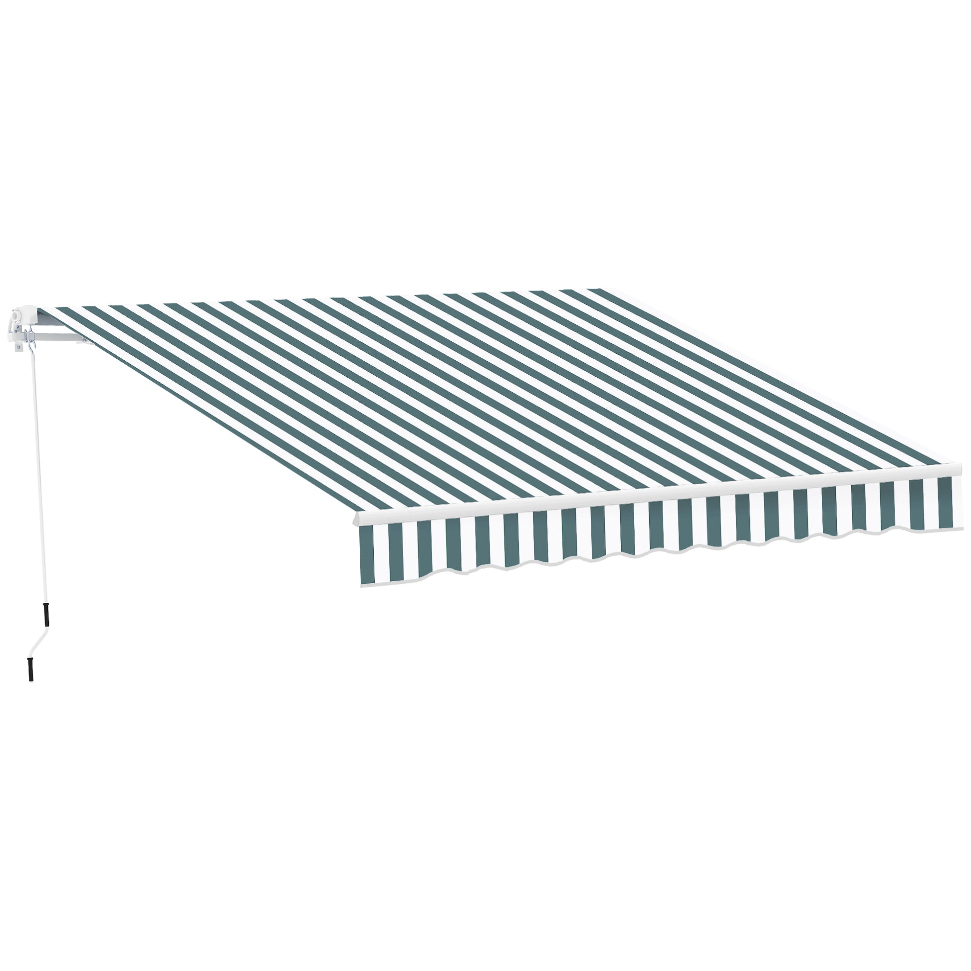 Photo of Outsunny Retractable Awning, 2.5x2 m-Dark Green/White in Green/White colour on a white background
