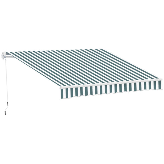 Photo of Outsunny Retractable Awning, 2.5x2 m-Dark Green/White in Green/White colour on a white background