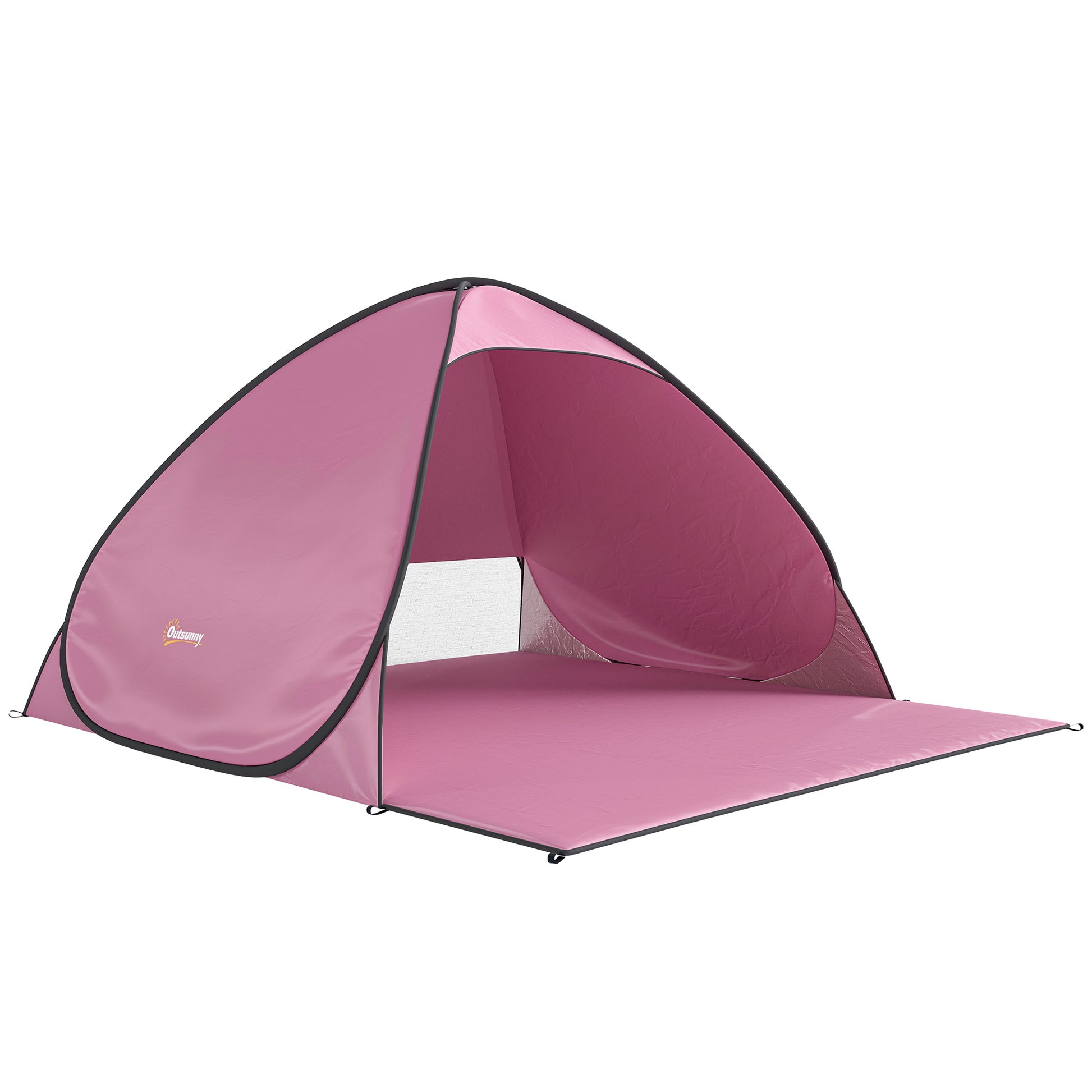 Photo of Outsunny Pop up Beach Tent, UV 50+ Sun Shelter with Carry Bag, 2x1.5m for 2-3 Person, Pink in Pink colour on a white background