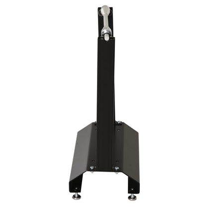 DURHAND black wheel balancing stand with a single upright and adjustable feet