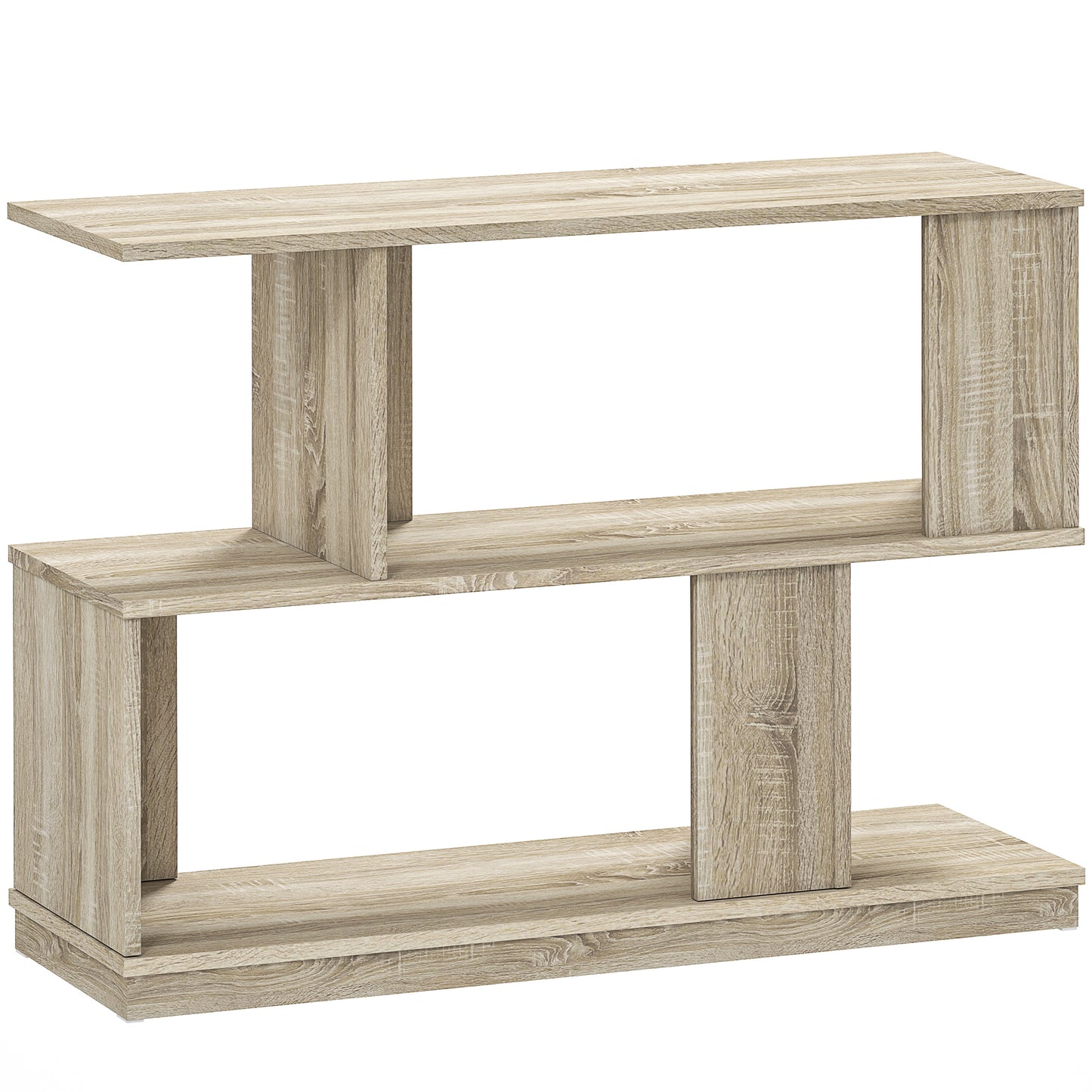 Photo of HOMCOM S-Shaped Side Table - Natural Wood Finish in Finish colour on a white background
