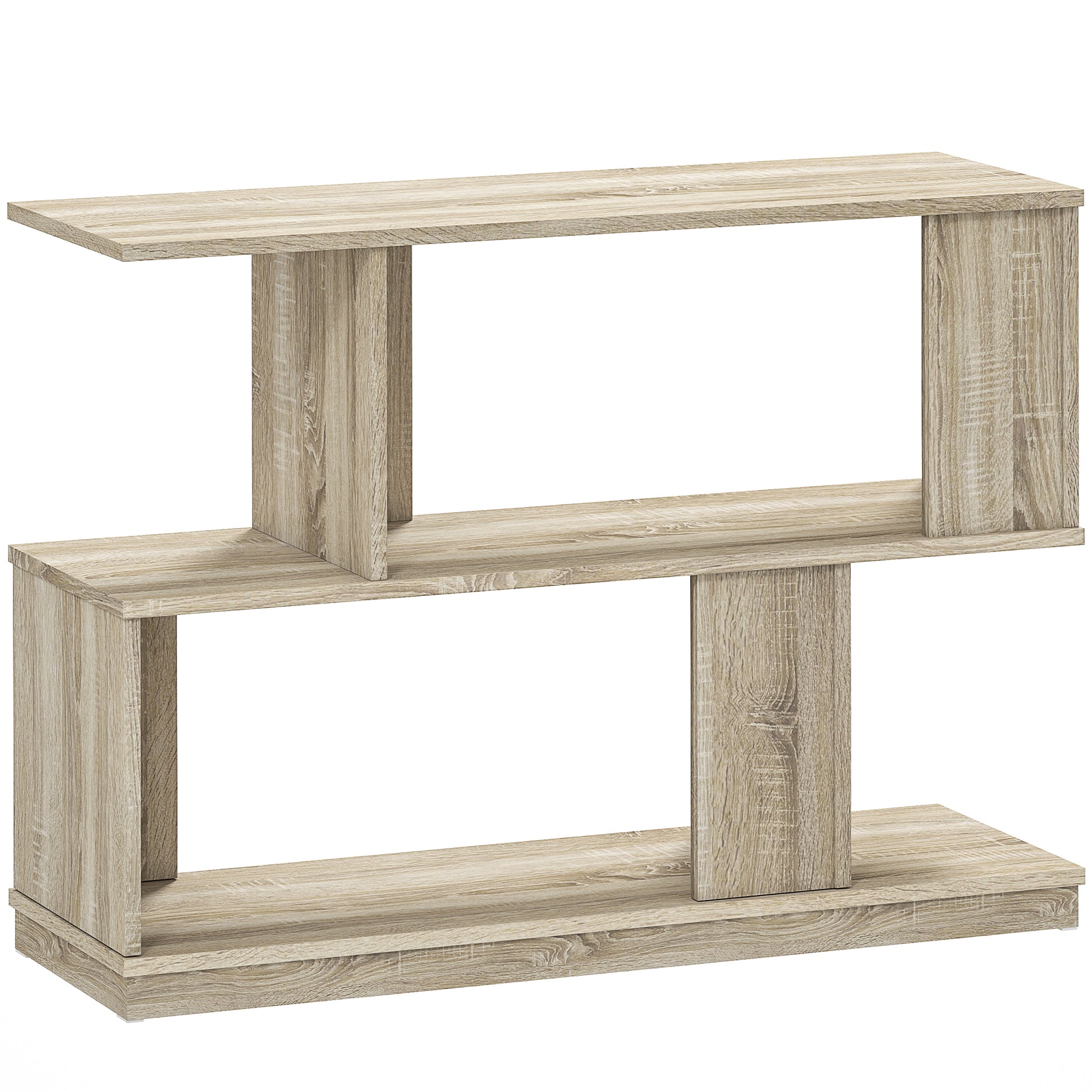 Photo of HOMCOM S-Shaped Side Table - Natural Wood Finish in Finish colour on a white background