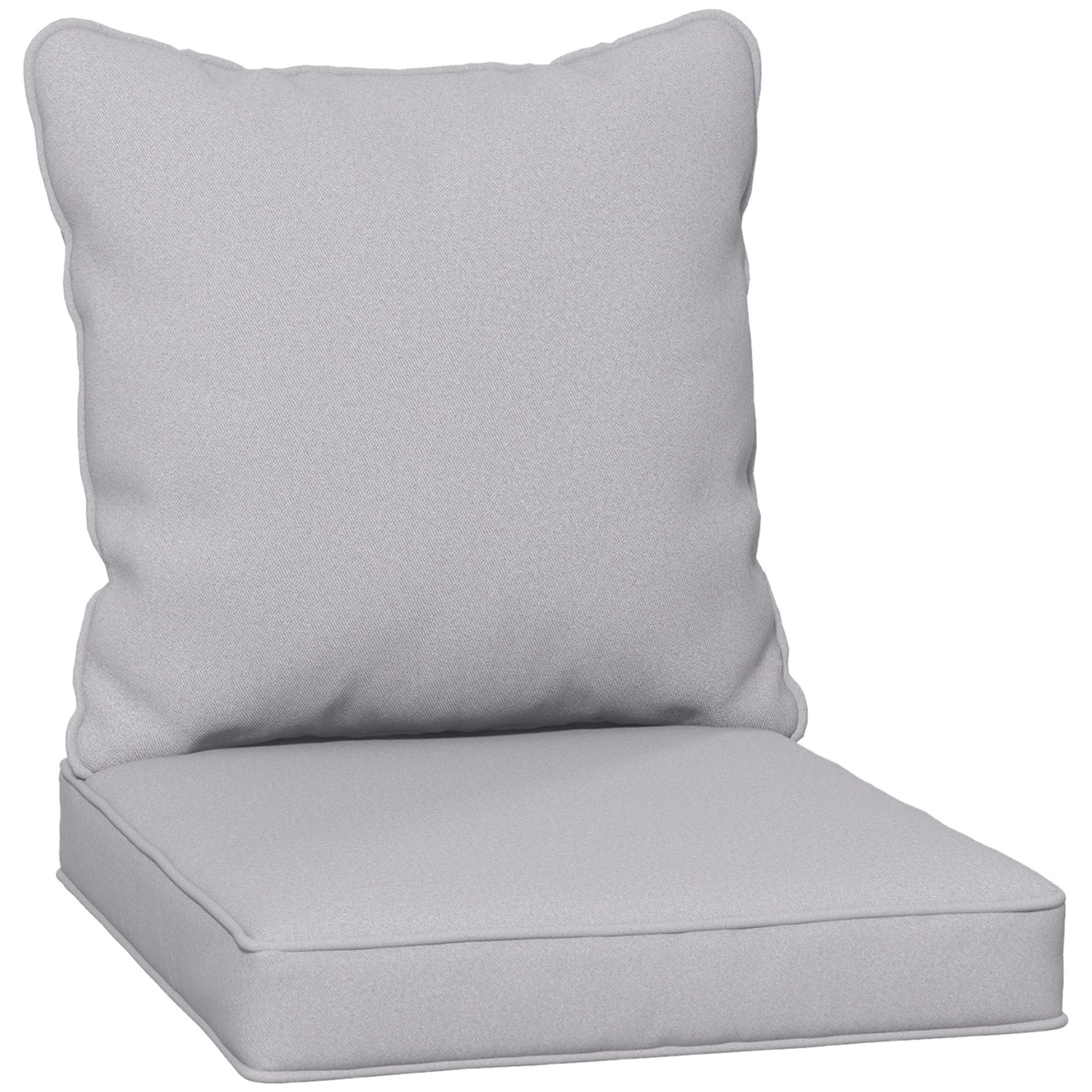 Photo of Outsunny Seat and Back Padded Cushion Set, CUSHION ONLY - Light Grey in Grey colour on a white background