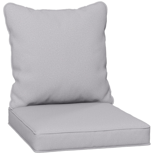 Photo of Outsunny Seat and Back Padded Cushion Set, CUSHION ONLY - Light Grey in Grey colour on a white background