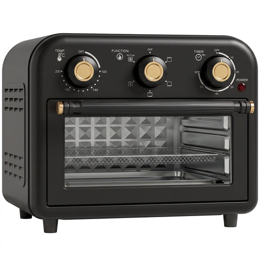 Photo of HOMCOM Air Fryer Toaster Oven, Convection Countertop Oven, with Adjustable Temperature and Timer, 12 L, Black in Black colour on a white background