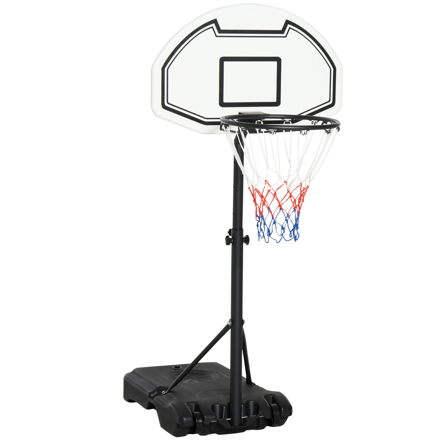 Photo of HOMCOM 94-123cm Adjustable Height Basketball Hoop and Stand in Stand colour on a white background