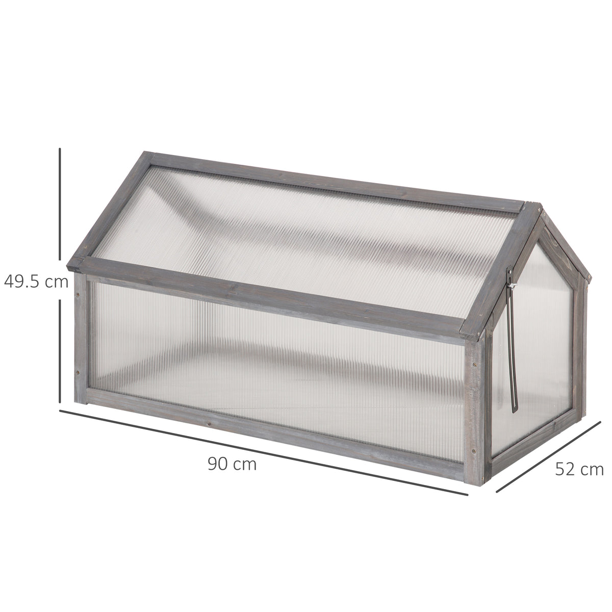 Outsunny wooden cold frame greenhouse with sloped lid and 90 by 52 cm footprint