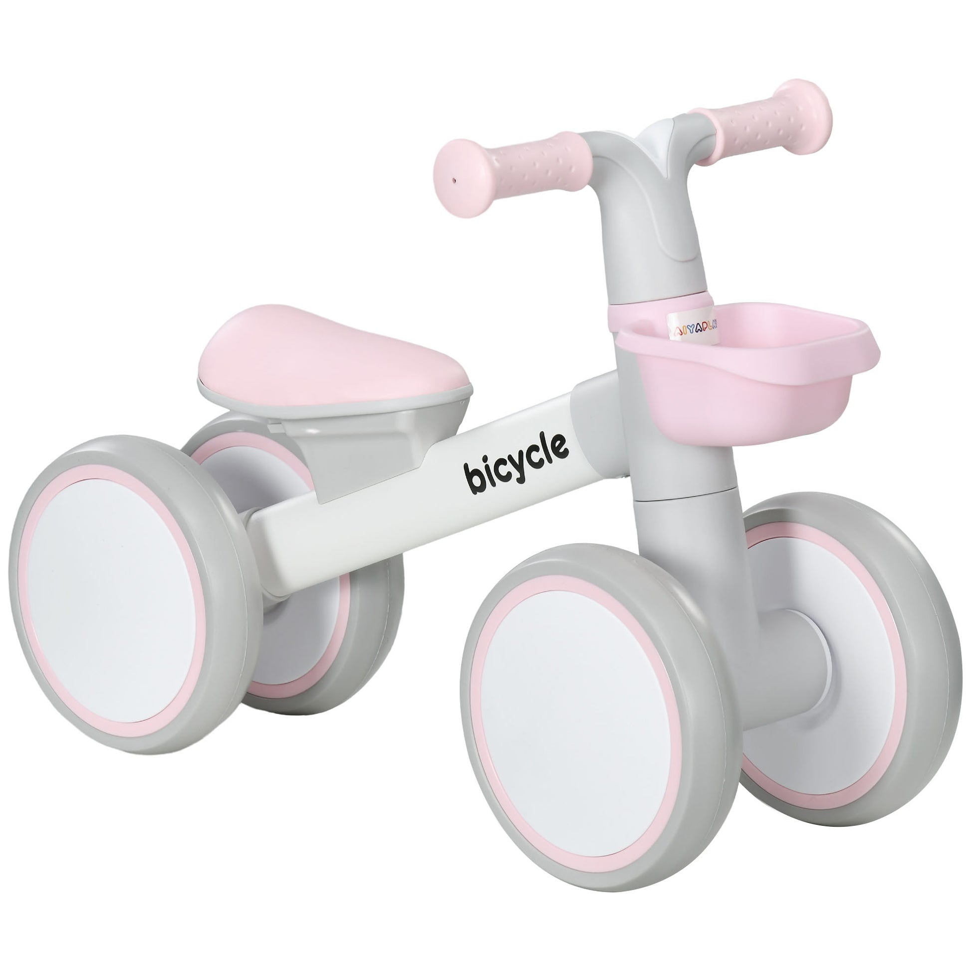 Photo of AIYAPLAY Kids Balance Bike for 1-3 Years Old with Adjustable Seat, Silent Wheels, Pink in Pink colour on a white background