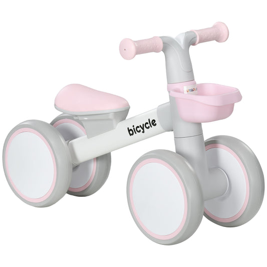 Photo of AIYAPLAY Kids Balance Bike for 1-3 Years Old with Adjustable Seat, Silent Wheels, Pink in Pink colour on a white background