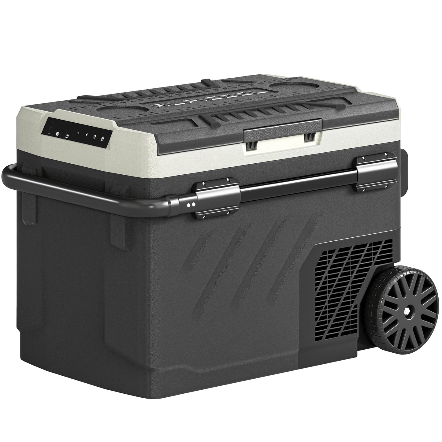 Photo of Outsunny 40L Compressor Car Fridge Freezer, Dual Zone Camping Refrigerator with App Control, Telescopic Handle, -20℃-20℃ in -20℃-20℃ colour on a white background