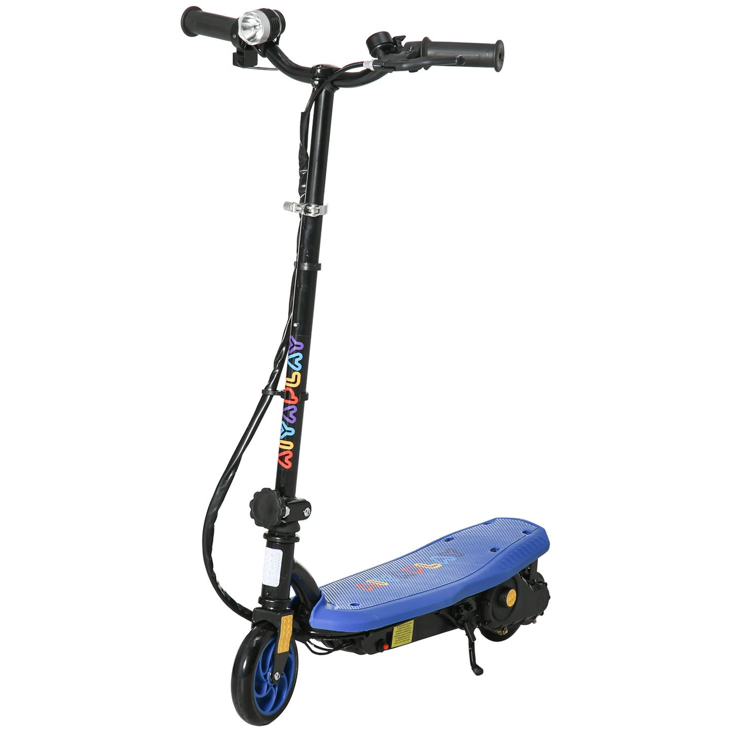 Photo of HOMCOM Foldable Electric Scooter, with LED Lights, for Ages 7-14 Years, Blue in Blue colour on a white background
