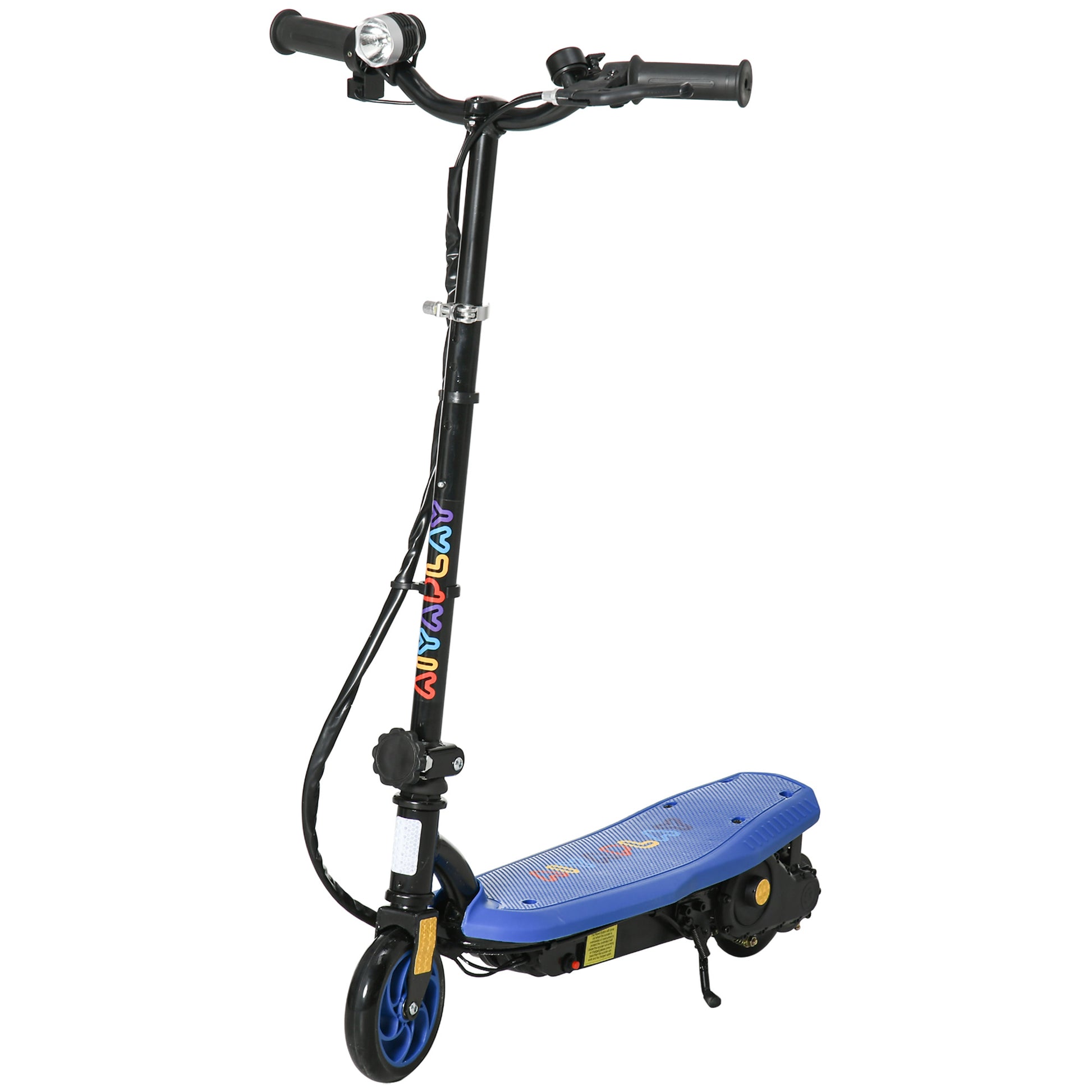 Photo of HOMCOM Foldable Electric Scooter, with LED Lights, for Ages 7-14 Years, Blue in Blue colour on a white background