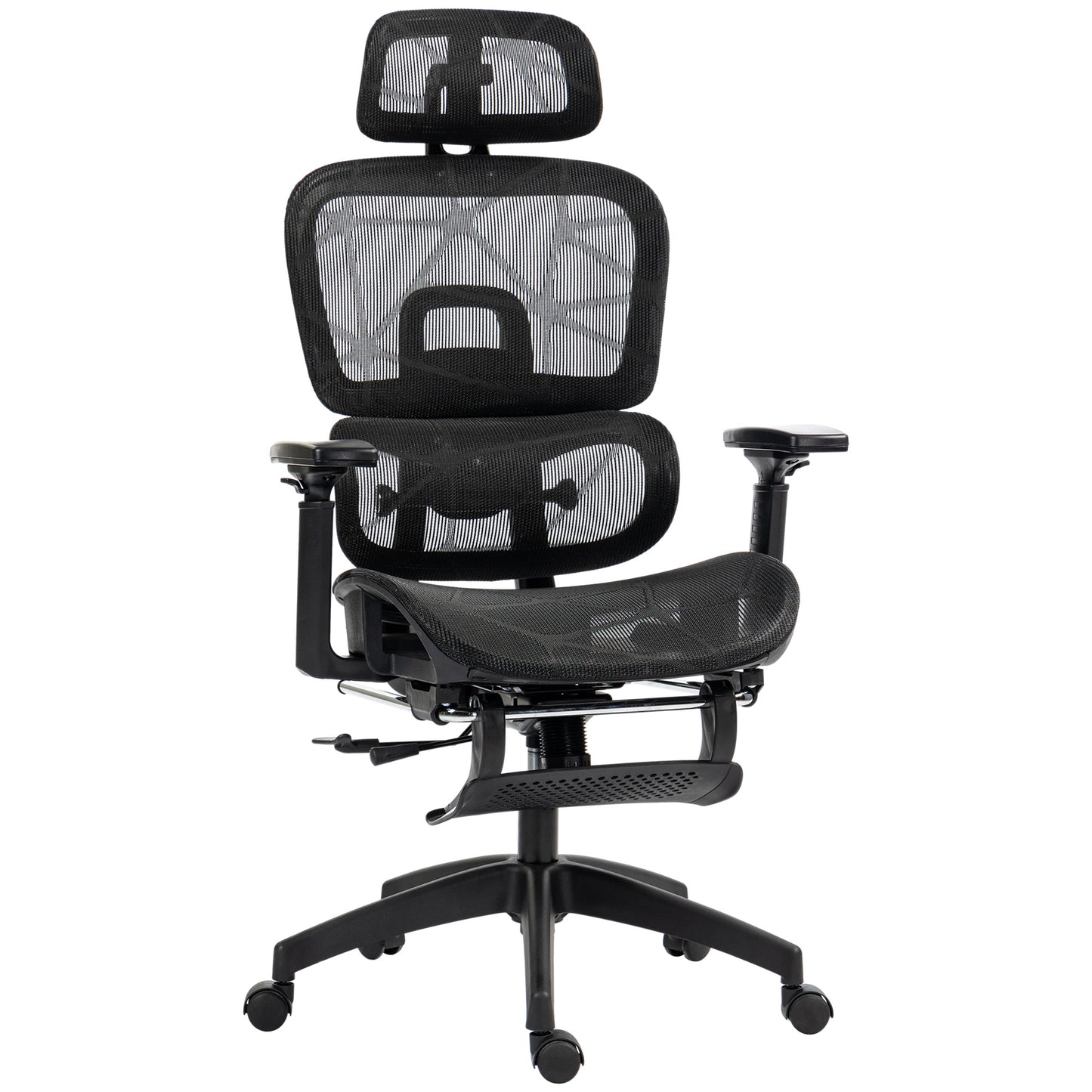 Photo of HOMCOM Multi-Adjustable Mesh Office Chair - Black in Black colour on a white background